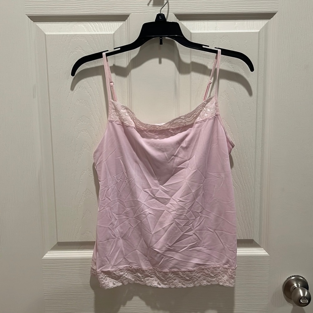 JK Intimates Pink Lace Camisole L